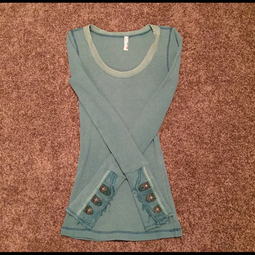 Free People Motor Cuff thermal, Cypress Green, XS